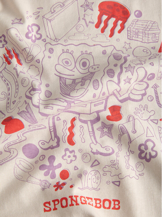 Jack & Jones Jack & Jones Camiseta Spongebob 12286631 Beis Relaxed Fit
