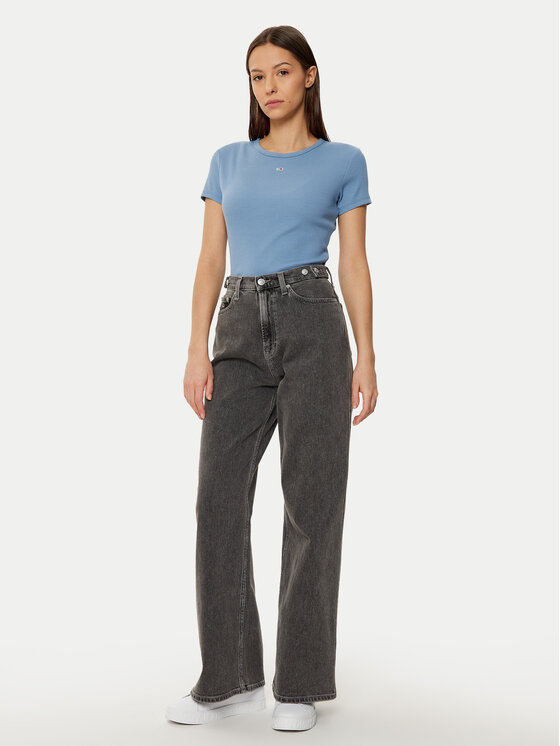 Tommy Jeans Tommy Jeans Majica Essential DW0DW17383 Modra Slim Fit
