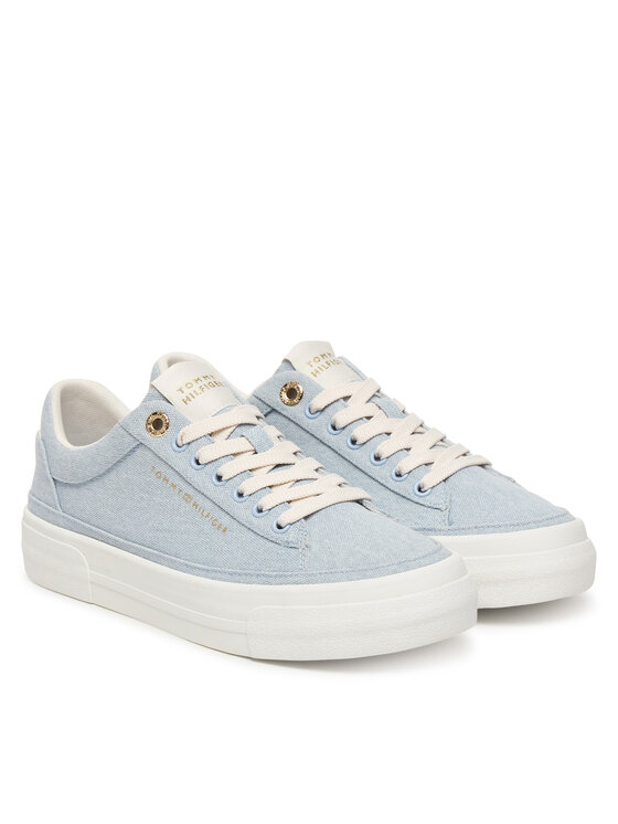 Tommy Hilfiger Sneakers Tommy Hilfiger Th Foxing Platform Washed Canvas FW0FW09172 Albastru celest