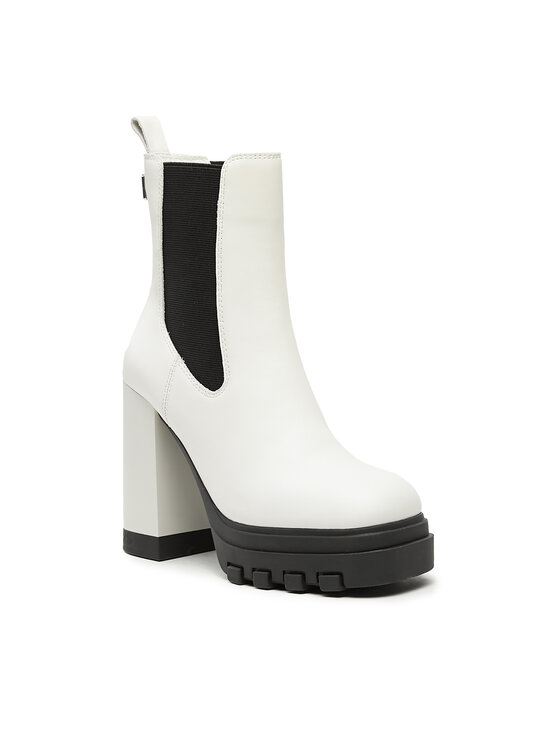 Tommy Jeans Škornji Tommy Jeans Tjw High Heel Chelsea EN0EN02306 Bela