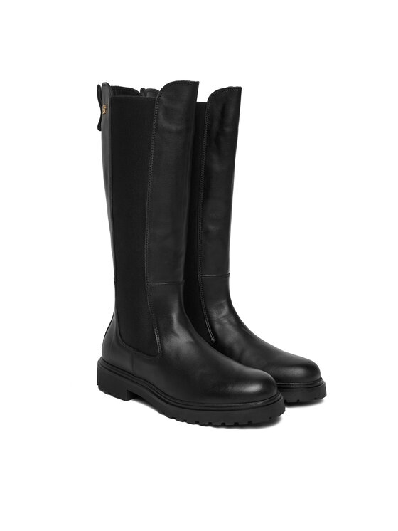Tommy Hilfiger Botas altas Tommy Hilfiger Th Lthr Cleated Long Boot FW0FW08985 Negro