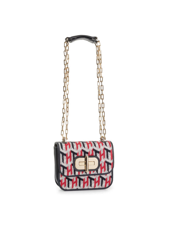 Tommy Hilfiger Táska Tommy Hilfiger Turnlock Mini Crossover Knitted AW0AW07420 Sötétkék