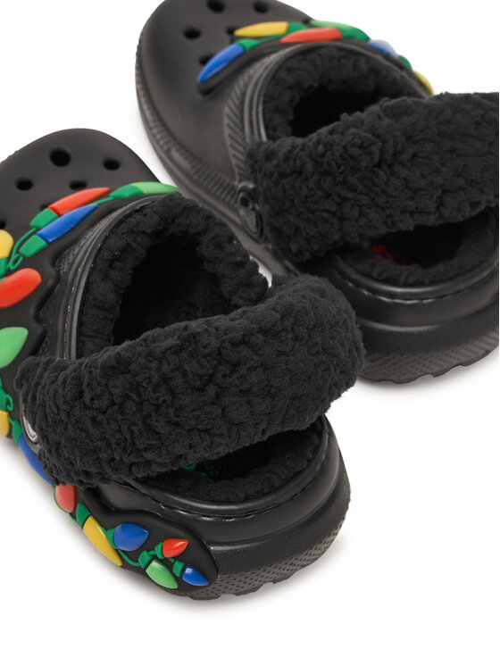 Crocs Чехли Crocs Classic Lined Holiday Lights Cgt 212027 Черен