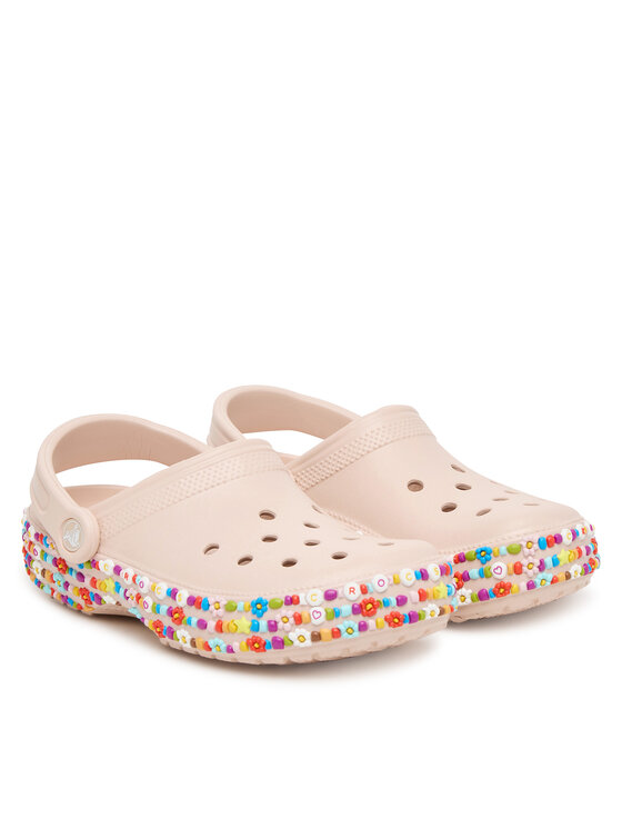 Crocs Natikači Crocs Classic Beaded Band 211614 Bež