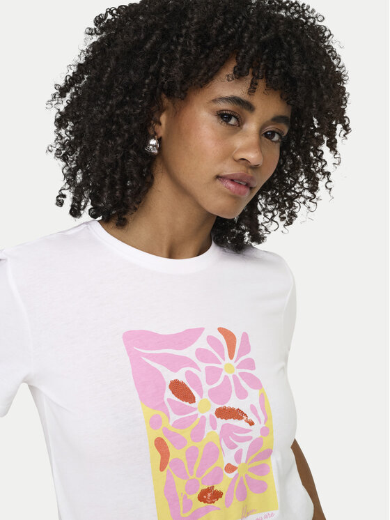 ONLY ONLY Camiseta Kita 15367568 Blanco Regular Fit
