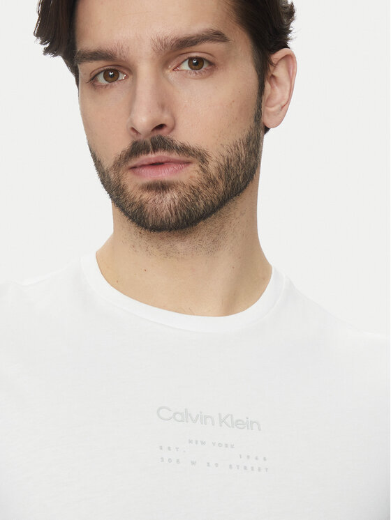 Calvin Klein Calvin Klein T-Shirt Editorial Logo K10K114172 Weiß Regular Fit