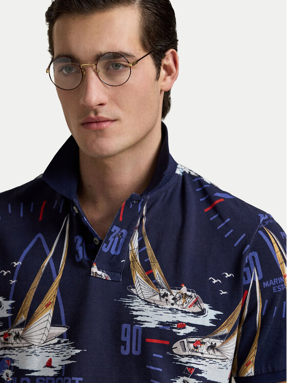 Polo Ralph Lauren Polo Ralph Lauren Polo marškinėliai 710971785001 Tamsiai mėlyna Classic Fit