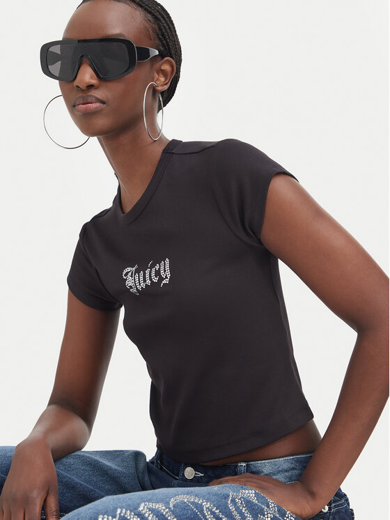 Juicy Couture Juicy Couture Camiseta JCWCT226326 Negro Slim Fit