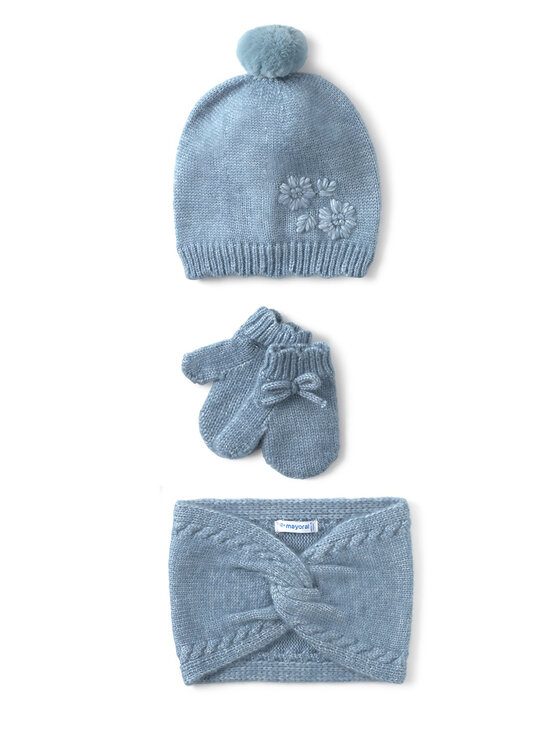 Mayoral Set čepice, tunelová šála a rukavice Mayoral 10019 Modrá