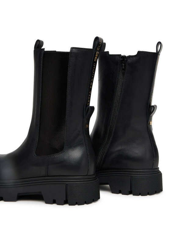 Elisabetta Franchi Polokozačky Elisabetta Franchi Chelsea Boot F4A5-E0416-1251 D Černá