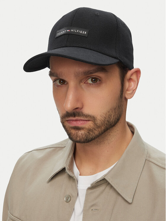 Tommy Hilfiger Șapcă Tommy Hilfiger Logo Patch Canvas Baseball Cap AM0AM14119 Negru