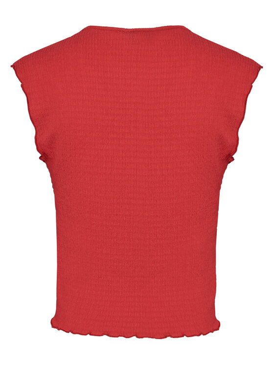Tommy Jeans Tommy Jeans Top Smock Seersucker DW0DW22220 Rosso Slim Fit