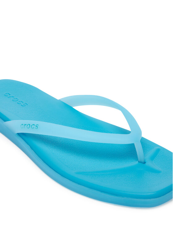 Crocs Šlepetės per pirštą Crocs Miami Frosted Flip 211474 Mėlyna