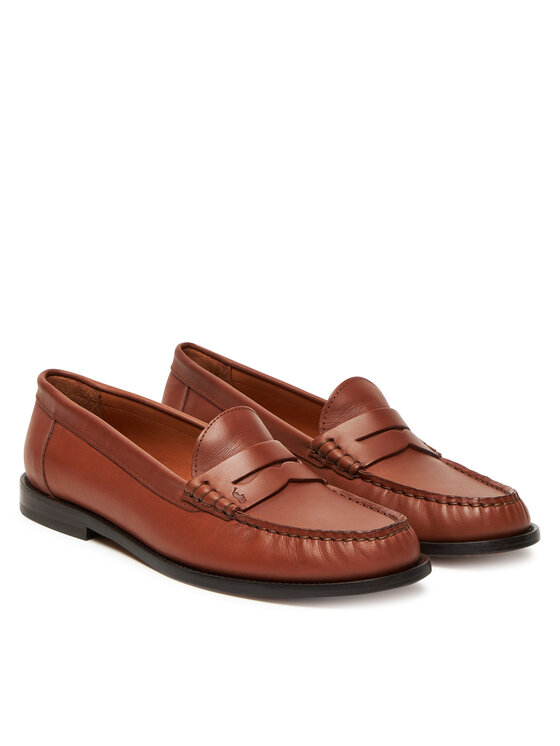 Polo Ralph Lauren Mokasíny Polo Ralph Lauren Calfskin Penny Loafer 818961942001 Hnedá
