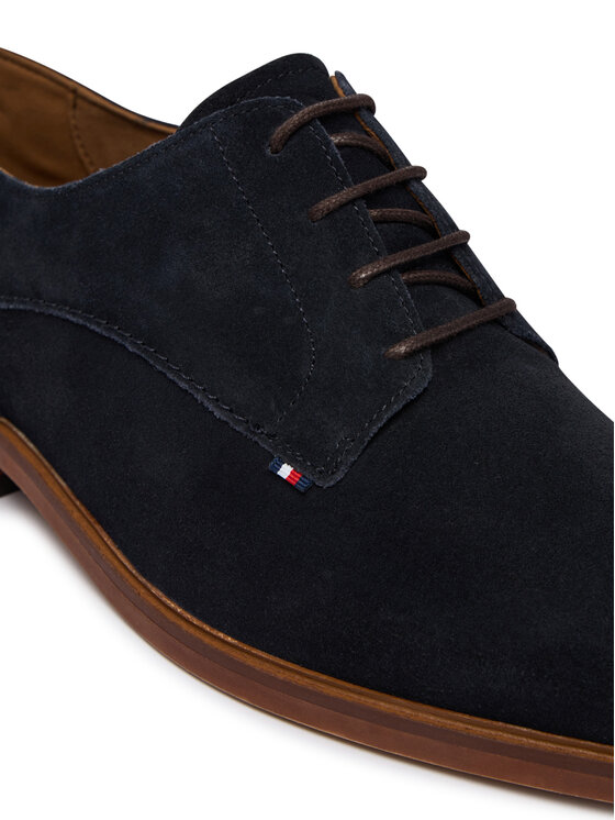 Tommy Hilfiger Pantofi Tommy Hilfiger Hilfiger Suede Dress Shoe FM0FM05776 Bleumarin