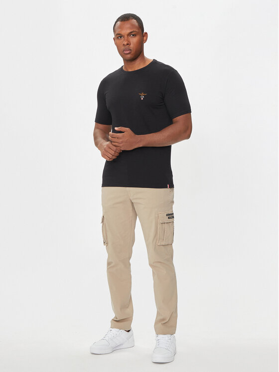 Aeronautica Militare Aeronautica Militare Футболка AM1UTI001 Чорний Regular Fit