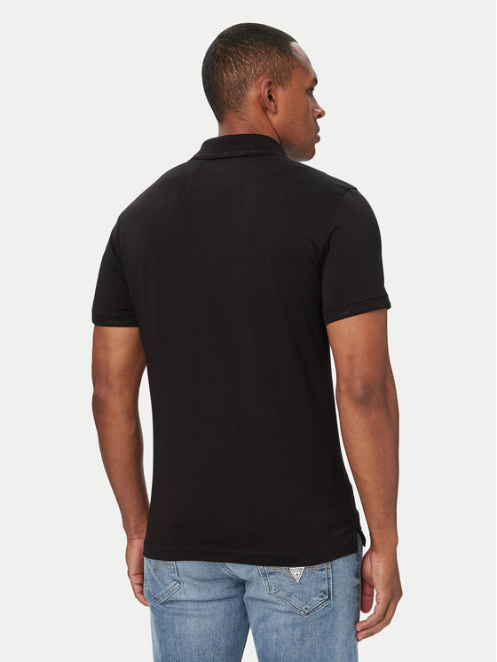 Guess Guess Поло M6YP66 K4394 Чорний Extra Slim Fit