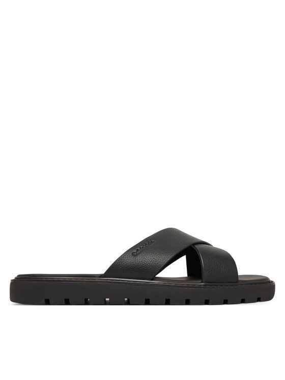 Calvin Klein Šľapky Calvin Klein Sq Molded Sandal Xcross Lth HM0HM02235 Čierna