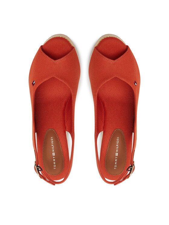 Tommy Hilfiger Espadryle Tommy Hilfiger Flag High Wedge Espad Slingback FW0FW08597 Pomarańczowy