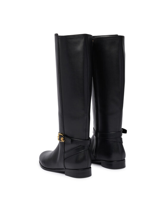 LAUREN RALPH LAUREN Čizme ispod koljena LAUREN RALPH LAUREN Brooke II Calfskin Tall Boot 802974383004 Crna