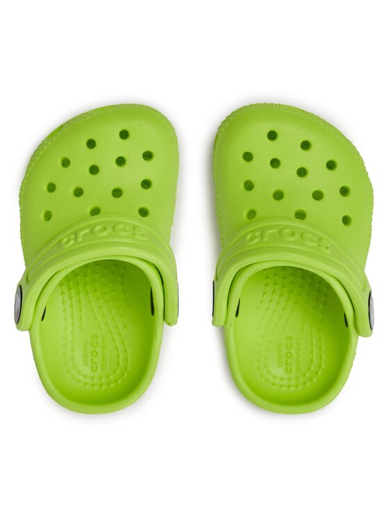 Crocs Klapki Crocs Classic Kids Clog T Limeade 206990 Zielony