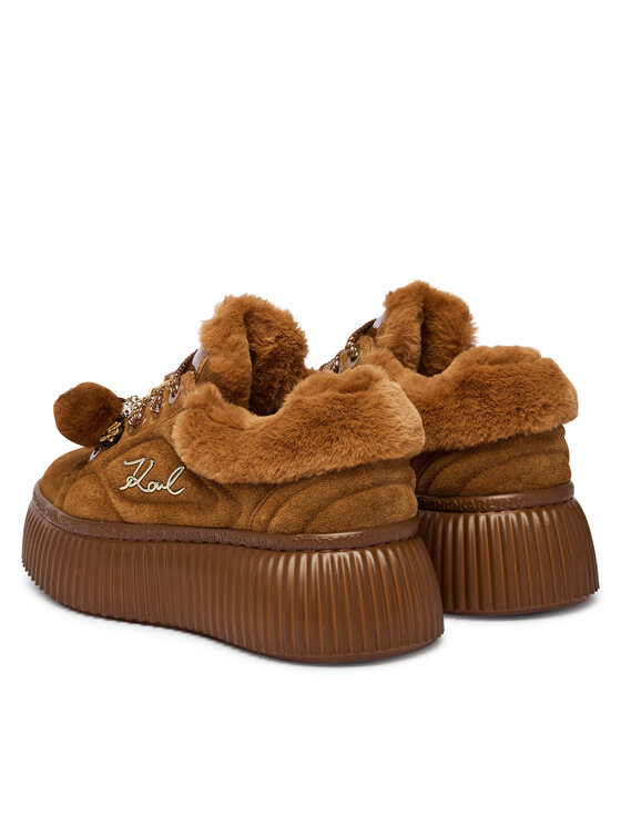 KARL LAGERFELD Sneakersy KARL LAGERFELD Kreeper Lo KL42312L Brązowy