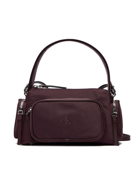 Calvin Klein Ročna torba Calvin Klein Pocket Nylon Bag W/ Strap LV04F3132G Bordo rdeča