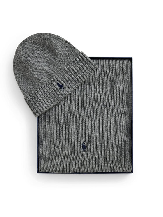 Polo Ralph Lauren Set šal i kapa Polo Ralph Lauren 710951146004 Tamno siva
