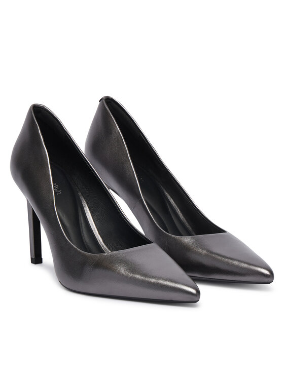 Calvin Klein Magassarkú Calvin Klein Ess Stiletto 90 Met Lth HW0HW03436 Sötétszürke
