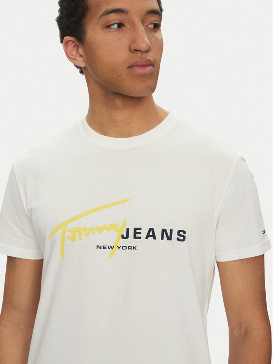 Tommy Jeans Tommy Jeans T-shirt Signature Dna DM0DM20817 Bianco Regular Fit