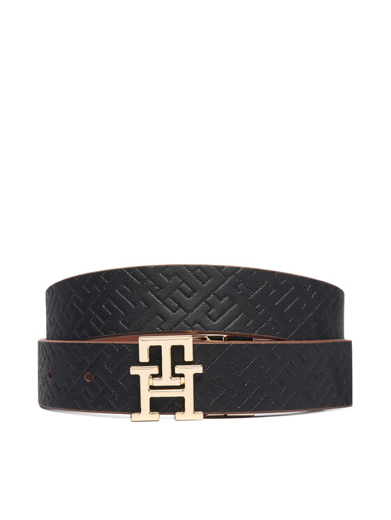Tommy Hilfiger Колан Tommy Hilfiger Th Logo 3.0 Mono Rev AW0AW19140 Кафяв