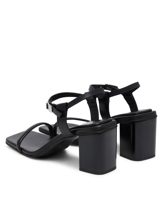 Calvin Klein Sandali Calvin Klein Block Heel Sandal 75 Lth HW0HW02650 Črna