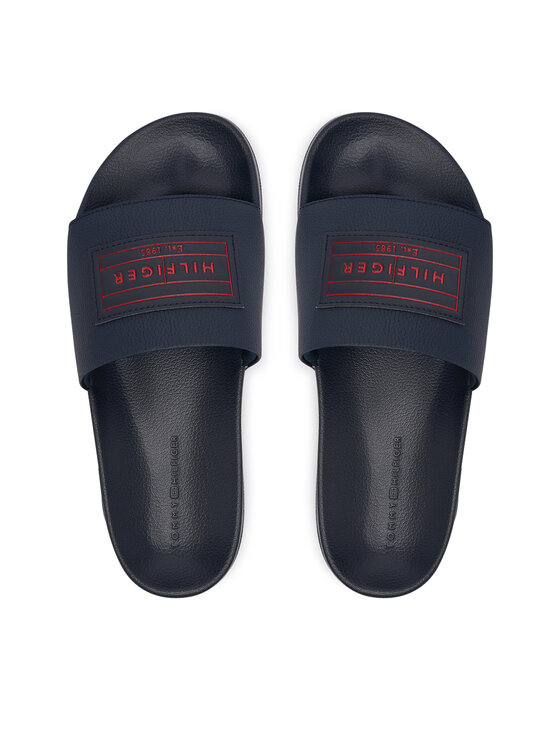 Tommy Hilfiger Nazouváky Tommy Hilfiger Patch Pool Slide FM0FM06008 Tmavomodrá