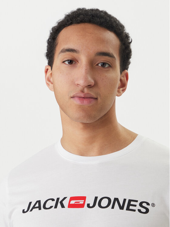 Jack & Jones Jack & Jones Marškinėliai Corp Logo 12137126 Balta Slim Fit