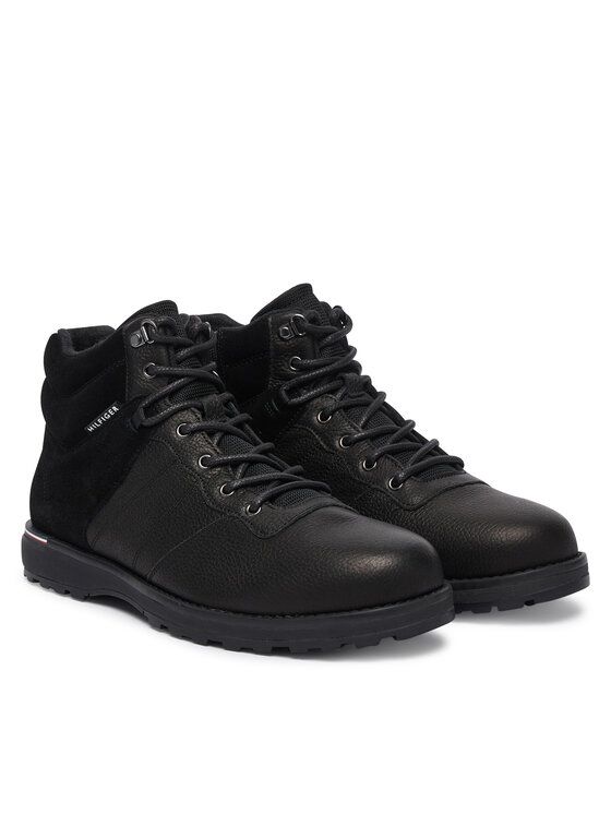 Tommy Hilfiger Ghete Tommy Hilfiger Corporate Outdoor Warm Lth Boot FM0FM05991 Negru
