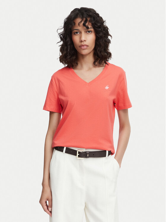 Beverly Hills Polo Club Beverly Hills Polo Club Camiseta P-SS26W-TS516518 Coral Regular Fit
