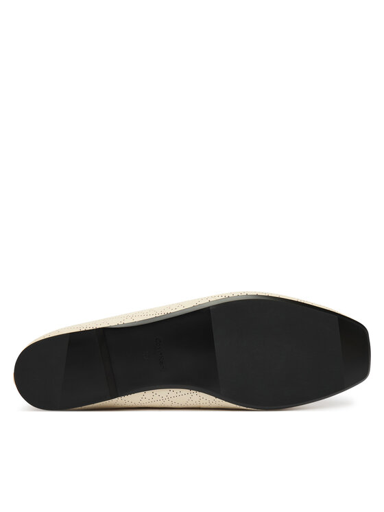Calvin Klein Balerinke Calvin Klein Square Ballerina Aop Lth HW0HW02936 Bež