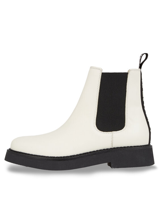 Tommy Jeans Členková obuv s elastickým prvkom Tommy Jeans Tjw Chelsea Flat EN0EN02311 Biela