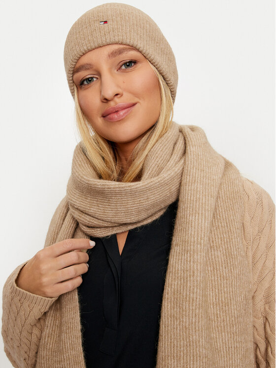 Tommy Hilfiger Set berretto e sciarpa Tommy Hilfiger AW0AW17124 Beige