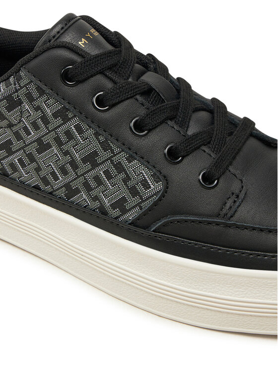 Tommy Hilfiger Sneakers Tommy Hilfiger Vulc Leather Sneaker Monogram FW0FW08331 Negru