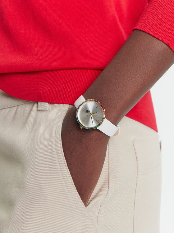 U.S. Polo Assn. Pulkstenis U.S. Polo Assn. Rainbow USP8427WH Balts