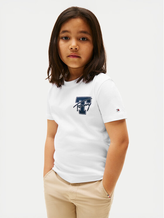 Tommy Hilfiger Tommy Hilfiger Camiseta Varsity Graphic KB0KB09868 Blanco Regular Fit