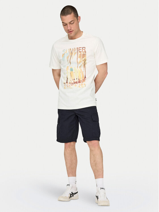 Only & Sons Only & Sons T-shirt Magdy 22029454 Bianco Regular Fit