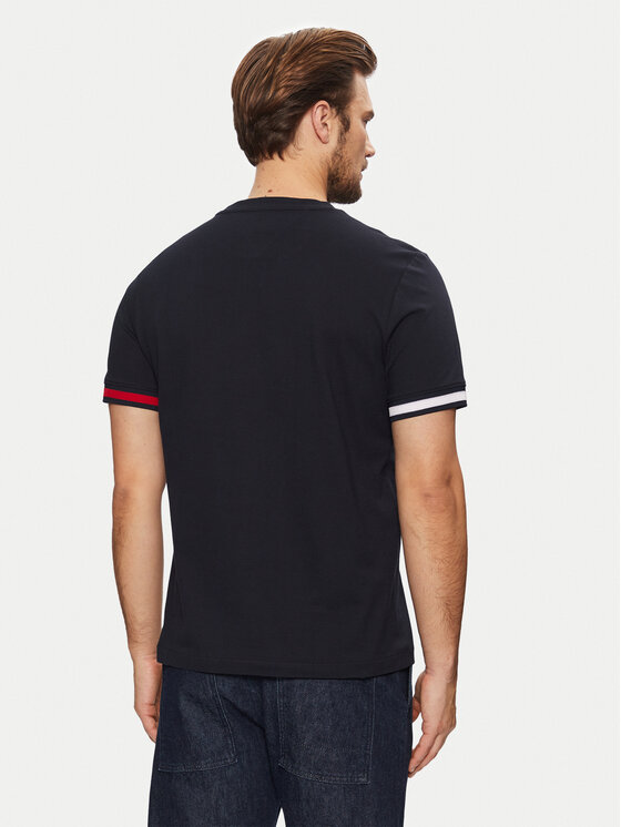 Tommy Hilfiger Tommy Hilfiger T-shirt Global Stripe MW0MW38078 Blu scuro Regular Fit