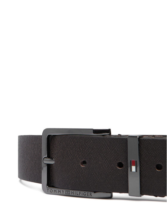 Tommy Hilfiger Curea Tommy Hilfiger Oliver Saffiano 3.5 AM0AM14573 Maro închis