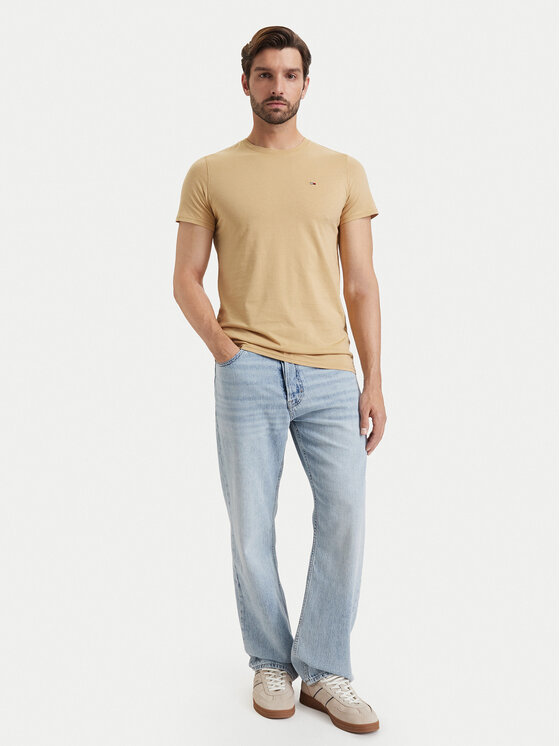 Tommy Jeans Tommy Jeans Camiseta DM0DM04411 Beis Slim Fit