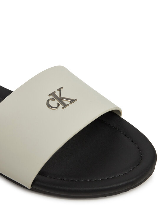 Calvin Klein Jeans Чехли Calvin Klein Jeans Flat Sandal Slide Mg YW0YW01697 Бял