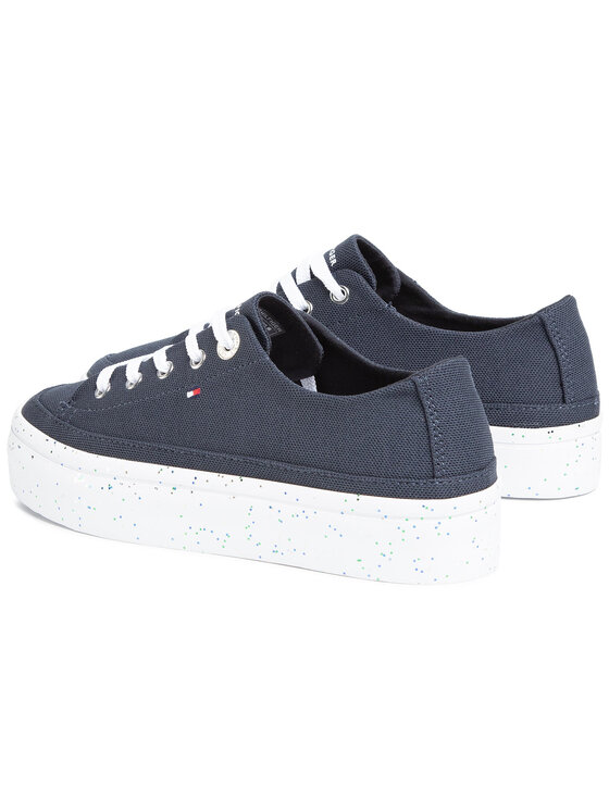 Tommy Hilfiger Tenisky Tommy Hilfiger Glitter Flatform Sneaker FW0FW04693 Tmavomodrá