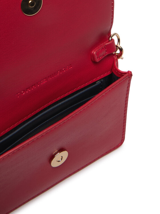 Tommy Hilfiger Bolso Tommy Hilfiger Th Icon Card Holder W/Chain AW0AW18248 Rojo