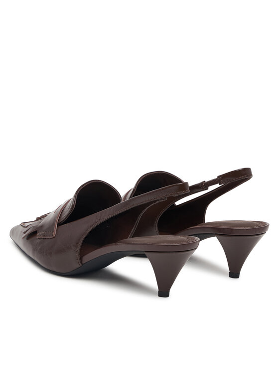Tommy Hilfiger Γοβάκια Tommy Hilfiger Th Penny Bar Pointy Sling Back FW0FW09535 Καφέ